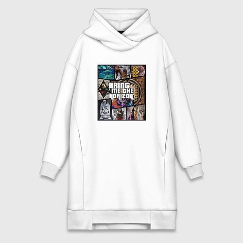 Женская толстовка-платье Bring Me the Horizon - music / Белый – фото 1