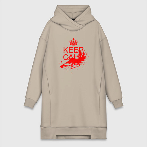 Женская толстовка-платье Сохранять спокойствие / Миндальный – фото 1