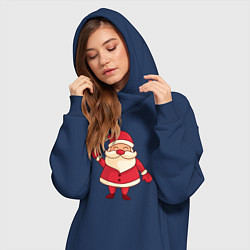 Женское худи-платье Радостный Дед мороз, цвет: тёмно-синий — фото 2