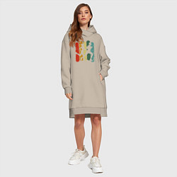 Женское худи-платье Бегуны, цвет: миндальный — фото 2