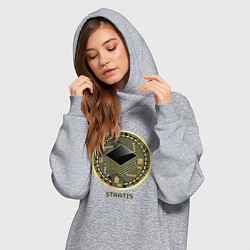 Женское худи-платье STRATIS крипта, цвет: меланж — фото 2