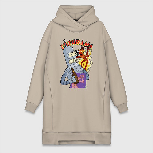 Женская толстовка-платье Бендер и рободьявол / Миндальный – фото 1