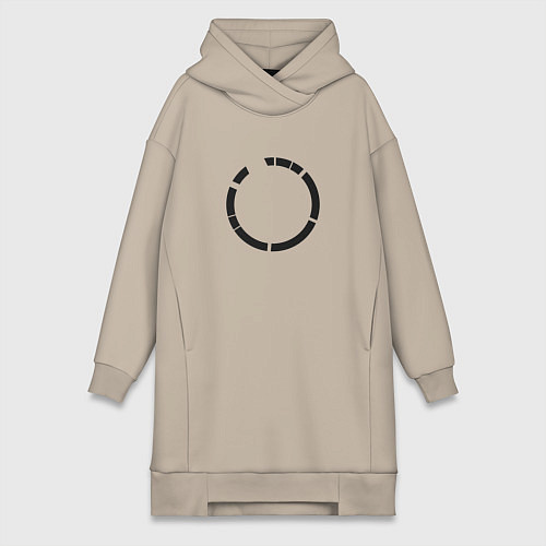 Женская толстовка-платье Минималистичный круг / Миндальный – фото 1