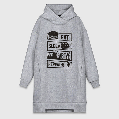Женская толстовка-платье Есть спать вечеринка / Меланж – фото 1