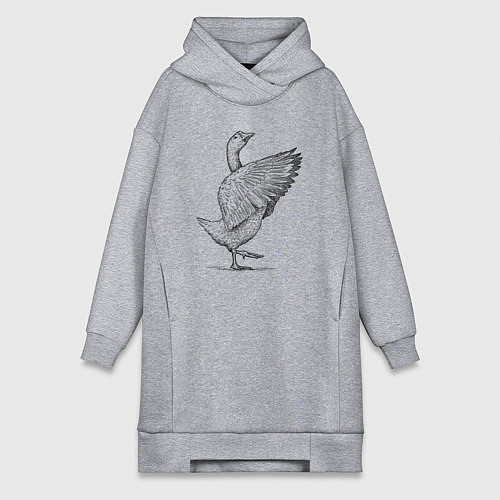 Женская толстовка-платье Гусь встрепенусь / Меланж – фото 1
