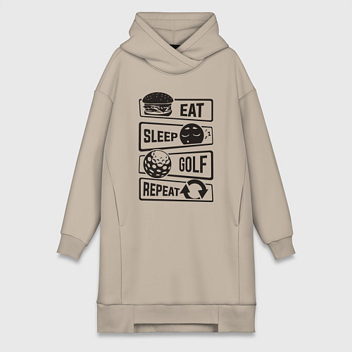 Женская толстовка-платье Есть спать гольф / Миндальный – фото 1