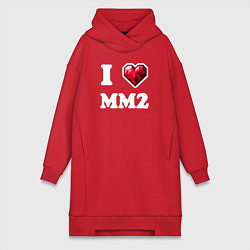 Женская толстовка-платье Я люблю мм2 Роблокс - I heart mm2 Roblox