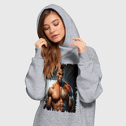 Женское худи-платье Майк Тайсон бокс, цвет: меланж — фото 2