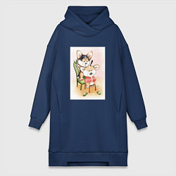 Женская толстовка-платье Корги парикмахер