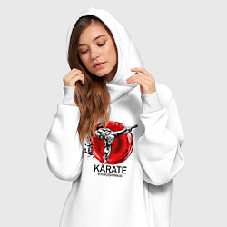 Женское худи-платье Karate Kyokushinkai, цвет: белый — фото 2