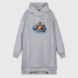 Женское худи-платье Мотоблэйз, цвет: меланж