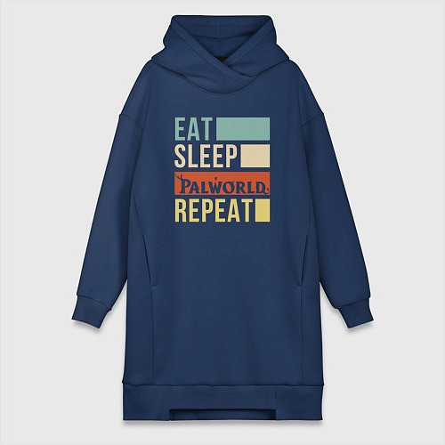 Женская толстовка-платье Eat sleep Palworld rpeat / Тёмно-синий – фото 1