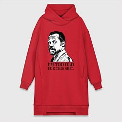 Женское худи-платье Я слишком стар для этого дерьма, цвет: красный