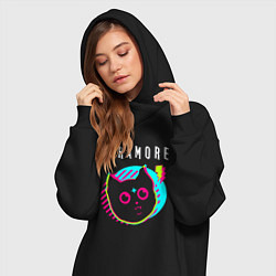 Женское худи-платье Paramore rock star cat, цвет: черный — фото 2