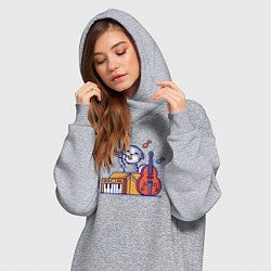 Женское худи-платье Джазовый котик, цвет: меланж — фото 2