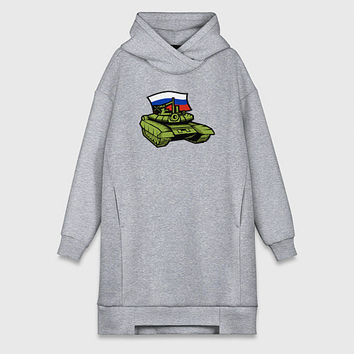Женская толстовка-платье Russian tank / Меланж – фото 1