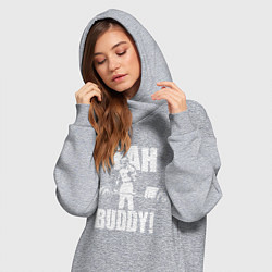 Женское худи-платье Yeah buddy - Ронни Коулман, цвет: меланж — фото 2