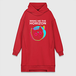 Женское худи-платье Bring Me the Horizon rock star cat, цвет: красный