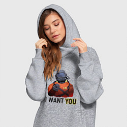 Женское худи-платье Lethal Company: I want you, цвет: меланж — фото 2