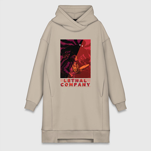 Женская толстовка-платье Lethal Company: Bracken is Already Behind / Миндальный – фото 1