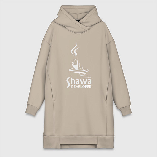 Женская толстовка-платье Senior shawa developer white / Миндальный – фото 1
