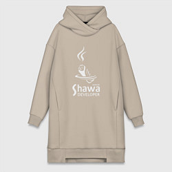 Женское худи-платье Senior shawa developer white, цвет: миндальный