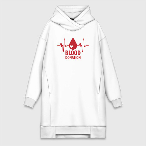 Женская толстовка-платье Донорство крови / Белый – фото 1
