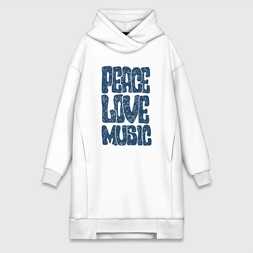 Женская толстовка-платье Мир и музыка / Белый – фото 1