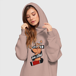 Женское худи-платье Джиу-джитсу вперед, цвет: пыльно-розовый — фото 2