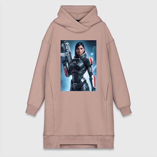 Женская толстовка-платье Mass Effect -N7 armor / Пыльно-розовый – фото 1