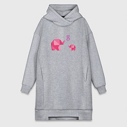 Женская толстовка-платье Дочка поздравляет маму с 8 марта