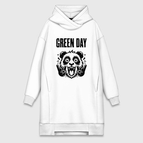 Женская толстовка-платье Green Day - rock panda / Белый – фото 1