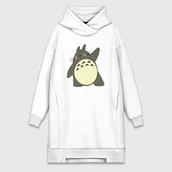 Женское худи-платье Привет от Тоторо, цвет: белый