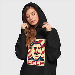 Женское худи-платье СССР Сталин, цвет: черный — фото 2