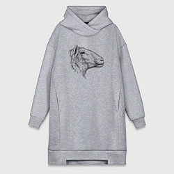 Женская толстовка-платье Овца в профиль