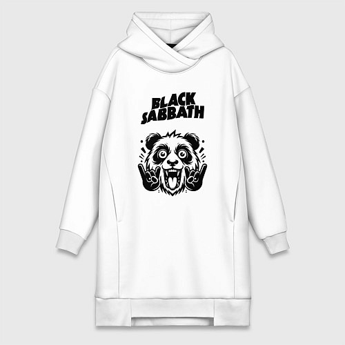 Женская толстовка-платье Black Sabbath - rock panda / Белый – фото 1