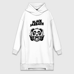 Женское худи-платье Black Sabbath - rock panda, цвет: белый