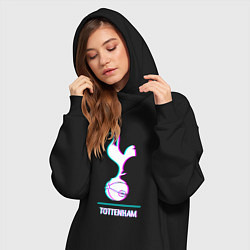 Женское худи-платье Tottenham FC в стиле glitch, цвет: черный — фото 2