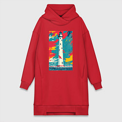 Женская толстовка-платье Маяк в красках