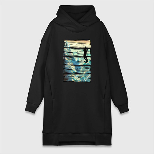 Женская толстовка-платье Магия гор / Черный – фото 1