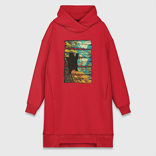 Женская толстовка-платье Странники дикой природы / Красный – фото 1