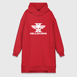 Женское худи-платье Helldivers 2 лого, цвет: красный