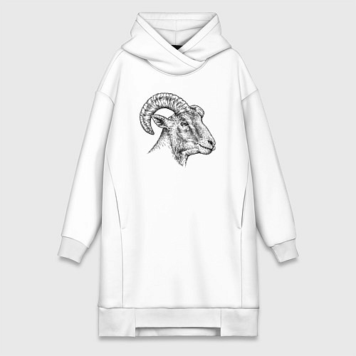 Женская толстовка-платье Барашек / Белый – фото 1