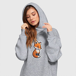 Женское худи-платье Рыжая плутовка, цвет: меланж — фото 2