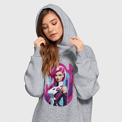 Женское худи-платье Beauty Barbie - ai art, цвет: меланж — фото 2