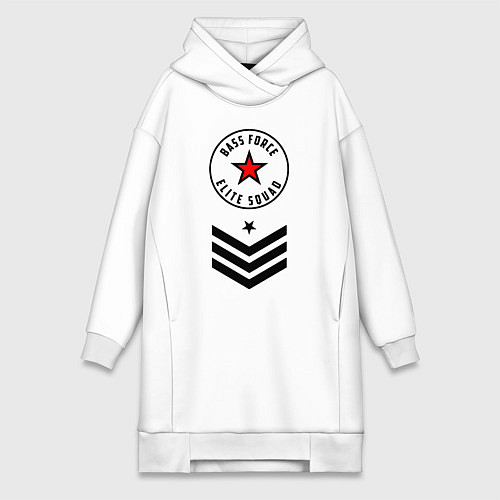 Женская толстовка-платье Сила басов - элитный отряд / Белый – фото 1