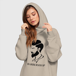 Женское худи-платье Парикмахер Barbershop, цвет: миндальный — фото 2