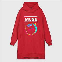 Женское худи-платье Muse rock star cat, цвет: красный