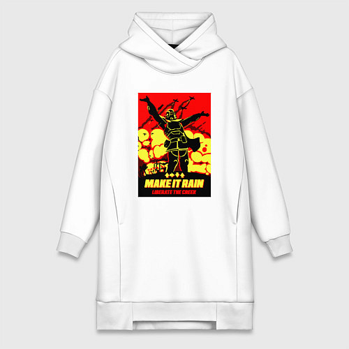 Женская толстовка-платье Helldivers 2: Make it Rain / Белый – фото 1