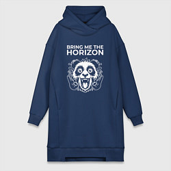 Женское худи-платье Bring Me the Horizon rock panda, цвет: тёмно-синий